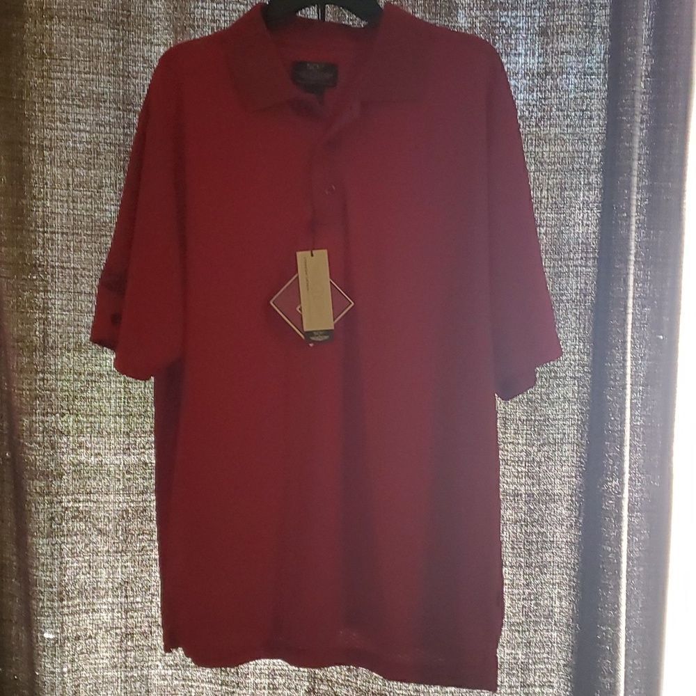 Straight Down performance men polo red L new